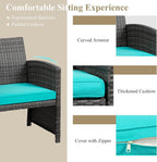 JAMFLY 4 Piece Outdoor Patio Furniture Set, Outdoor Wicker Rattan Chairs - Image 5