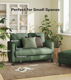 Welzona Loveseat Sofa, Comfy Corduroy Small Loveseat - Image 2