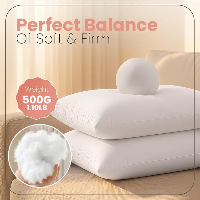 Utopia Bedding 14x20 Pillow Inserts, 2 Pack | Indoor cushion inserts - Image 2