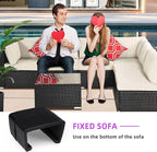 SUQ I OME Pack of 10 Outdoor Patio Garden Wicker Rattan Furniture Aligment Sofa - Image 3