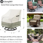 Outdoor Swivel Lounge Chair Cover 2 Pack, 100% Waterproof Heavy Duty Outdoor - Image 3