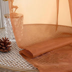 Orange Sheer Curtains 63 Inches Long 2 Panels Set, Light Filtering Sheer - Image 4