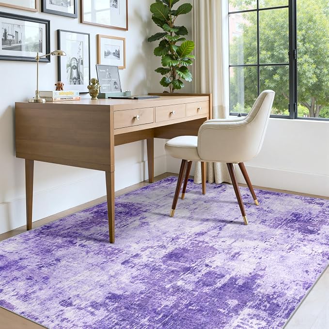 RELEANY Washable 4'x6' Abstract Area Rug - Image 4