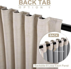 Linen Textured Total Blackout Sliding Door Curtains 84 Inches Long, Cream | - Image 3