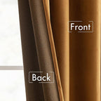 MIULEE Velvet Curtains 52x96 inches 2 Panels Gold Brown Blackout Curtains | - Image 6