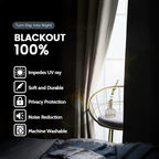 SimpleHome Natural 100% Blackout Curtains Room Darkening Living Room 63L | - Image 3