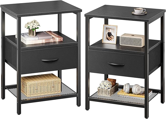 Huuger Nightstand Set of 2, Night Stand by Huuger