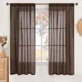 BGment Brown Linen Curtains 63 Inches Long by BGment