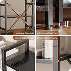 SUPERJARE Triple Bookshelf, Bookcase - Image 7