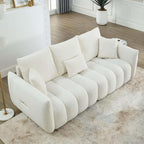 Antetek 78" Modern Sofa Couch, Comfy Deep Seat Teddy Cloud Sofa, Upholstered - Image 9