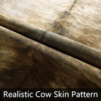 Western Faux Cowhide Rug, Animal Cow Hide Rug, 4.6 x 5.2 Ft Brownish | Premium - Image 5