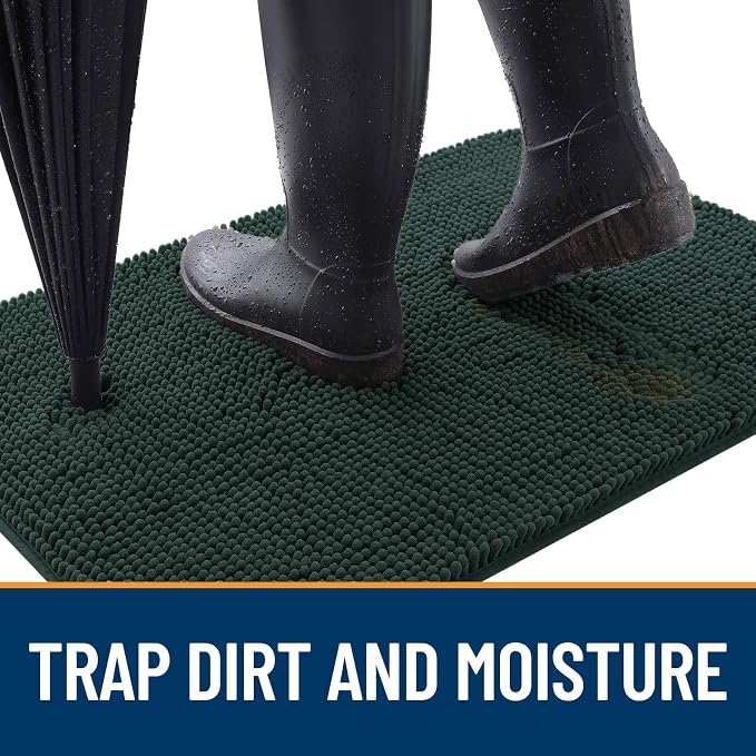 OLANLY Dog Door Mat for Muddy Paws 30x17, Super Absorbent Chenille Mud Mat | - Image 2