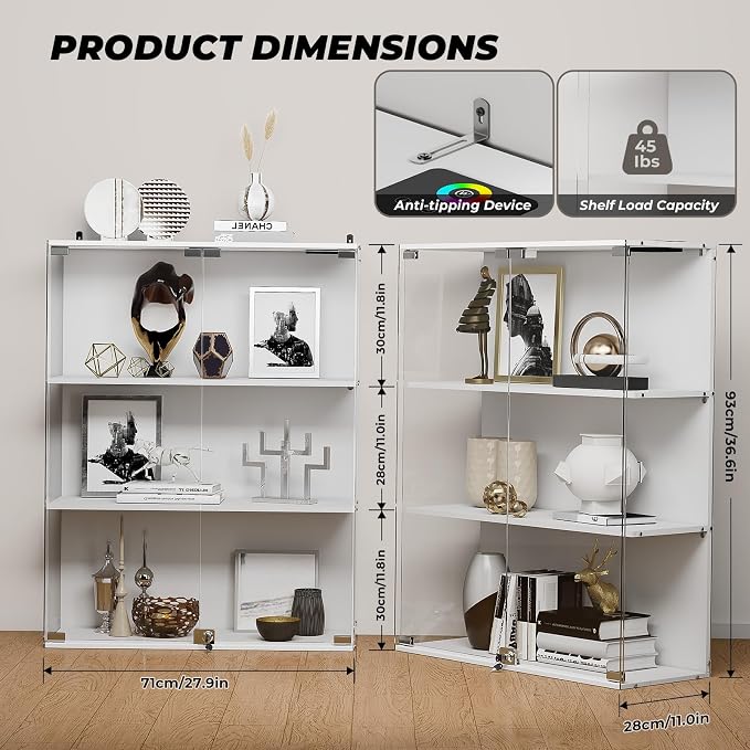 VersionTECH. Glass Display Cabinet - Image 2