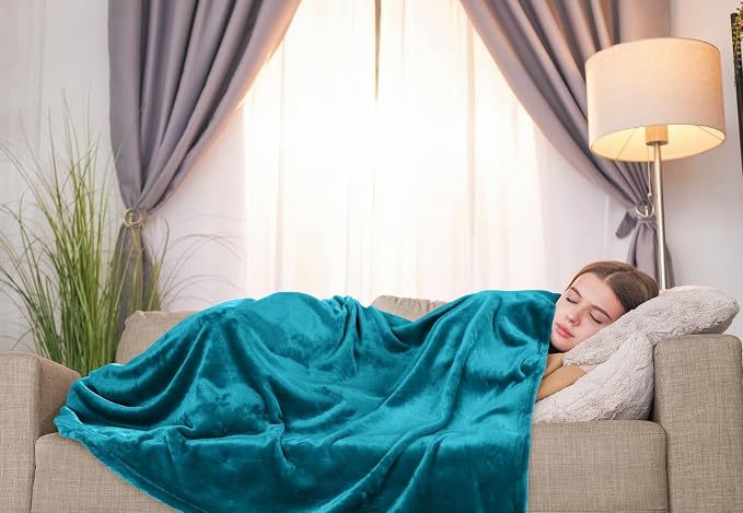 Utopia Bedding Soft Fleece Bed Blanket Twin Size Turquoise | Microfiber Plush - Image 8