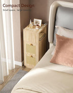 YMYNY Rattan Nightstands Set of 2, Boho Bedside Table - Image 4