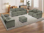 HAOMARKETS Corduroy Sofa Set, Upholstered Ottoman, Loveseat Set of 2, and by HAOMARKETS