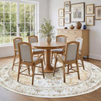 AMADA HOMEFURNISHING Round 8ft Area Rugs, Low-Profile Washable Rug - Image 3