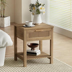 Rattan Nightstand Set of 2, Natural Style Night Stand - Image 3