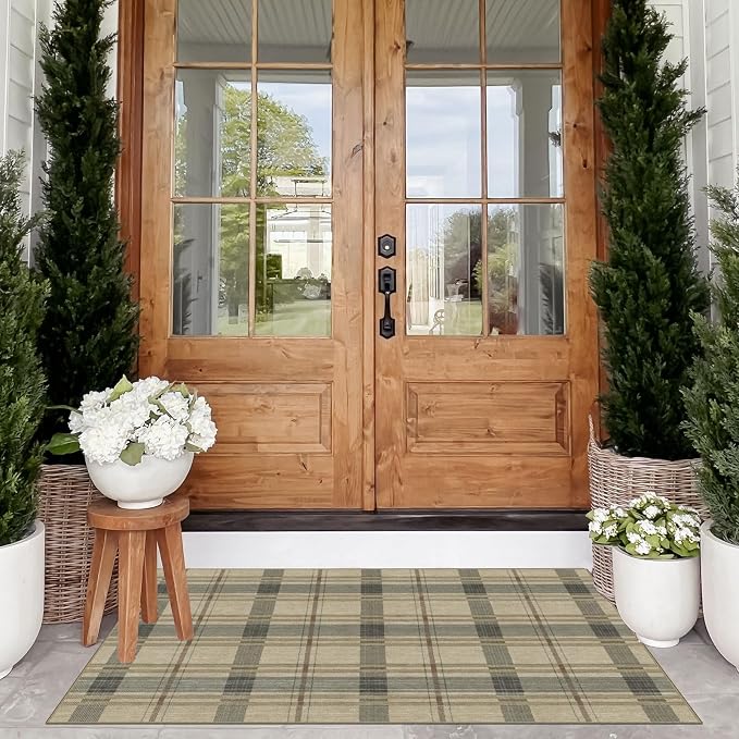 Plaid Outdoor Rug - Image 4