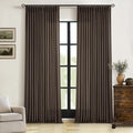 Dark Chocolate 96 Inch Pinch Pleated Semi Sheer Linen Curtains 2 Panels | by Twodrapes