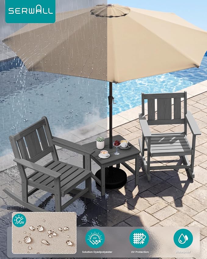SERWALL Outdoor Rocking Chairs Set of 2 - Image 4