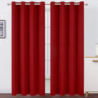 Red Thermal Blackout Curtains/52 x 108 Inch/Set of 2 Panels Room Darkening by Lemomo