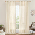 Natural Linen Curtains 108 Inch by LAMIT
