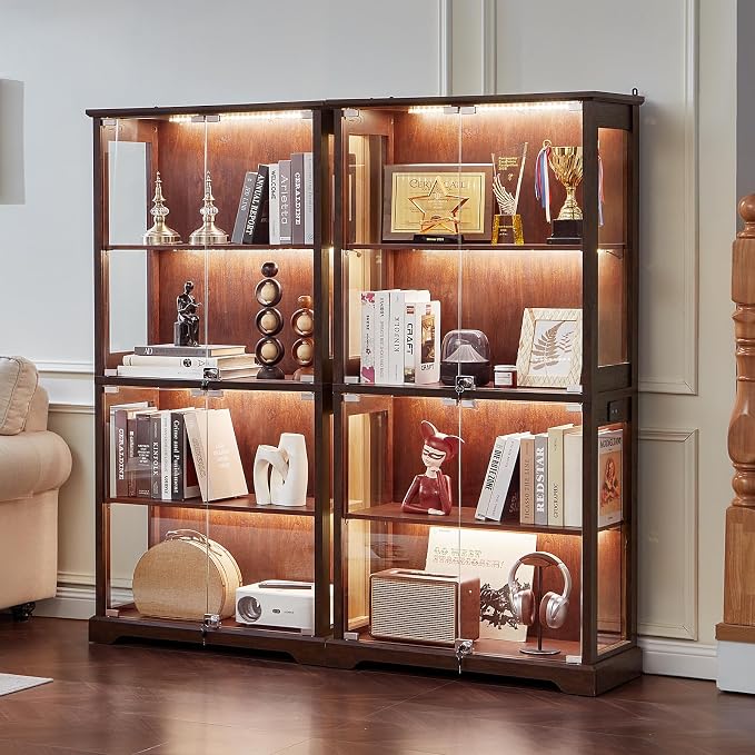 LELELINKY Farmhouse Display Cabinet Set of 2 - Image 2