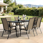 JEAREY Patio Dining Chairs Set of 6, Outdoor Stackable Dining Furniture Set - Image 8