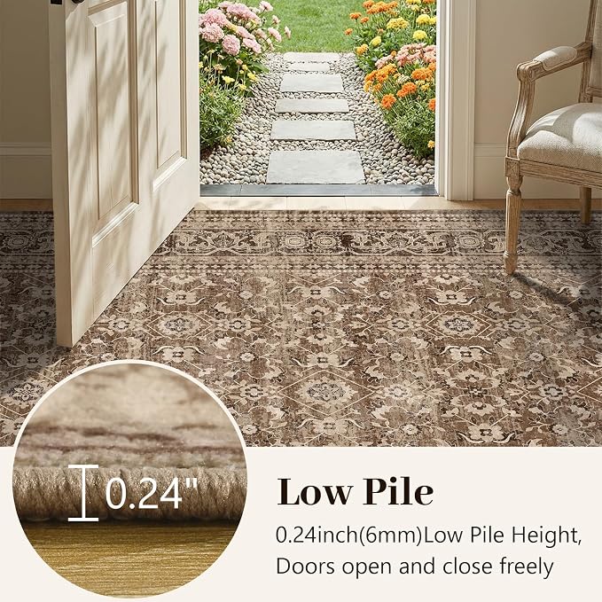 4x6 Ft Area Rugs for Living Room, Soft Non-Slip Machine Washable Rug, Vintage - Image 8