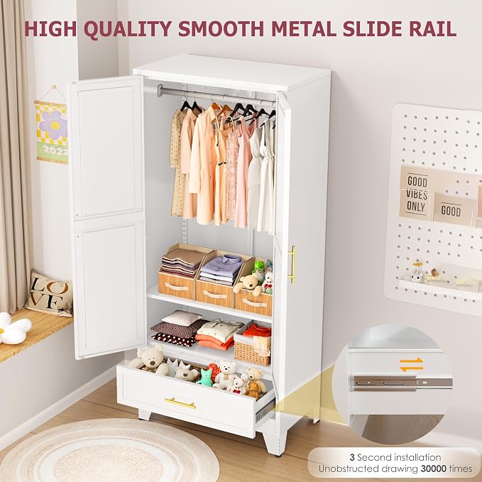 GAIOUS Steel Armoire Wardrobe Closet - Image 5