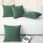 CaliTime Decorative Couch Throw Pillow Covers 18 X 18 Inches Dark Green | Pack - Image 6
