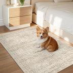 Soalmost 2x3 Washable Rugs for Kitchen, Small Area Rug Beige | Non-Slip Vintage - Image 6