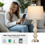 Cinkeda 28" Farmhouse Table Lamps Set of 2 - Image 6