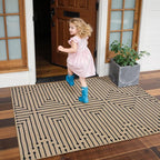 Lahome Boho 3x5 Outdoor Rugs for Entry, Washable Easy Jute Rug | Maze Lines - Image 2