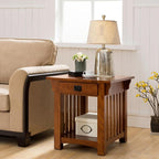 Leick Home Mission End Table, Solid Wood Construction, 1 Storage Drawer - Image 2