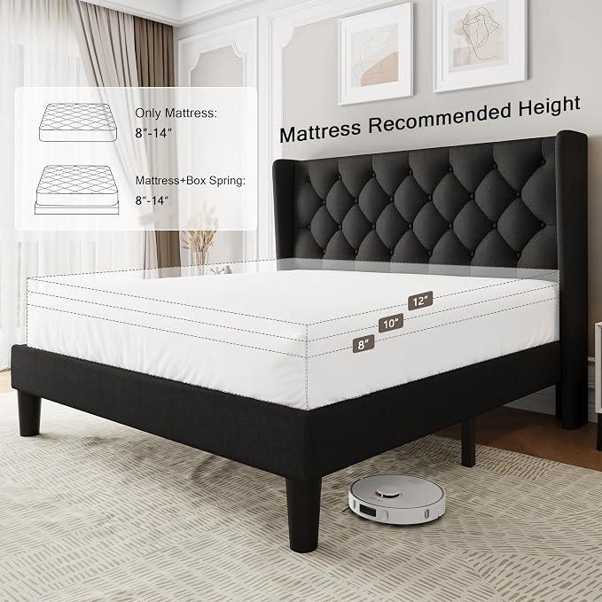 Einhomn Black Platform Bed Frame Full Size - Image 5