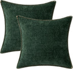 MIULEE Decorative Couch Throw Pillow Covers 18x18 Inch Dark Green 2 Pack | - Image 8