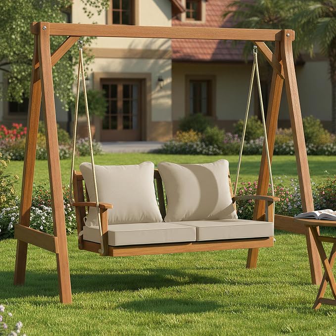 Summsun Outdoor Chair Cushions Set of 2, Waterproof Backrest and Deep Seat - Image 8