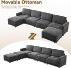 143.8" Modular Sectional Sofa Modern Chenille U Shaped Couch - Image 8