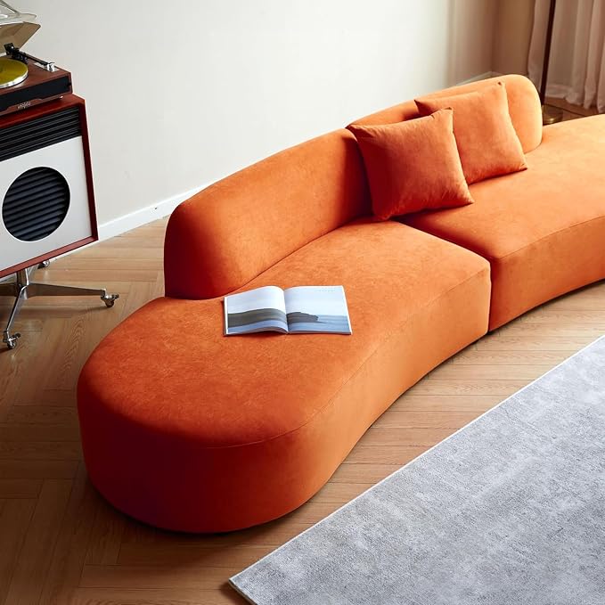 Container Furniture Direct 132" Curved Sofa - Image 5