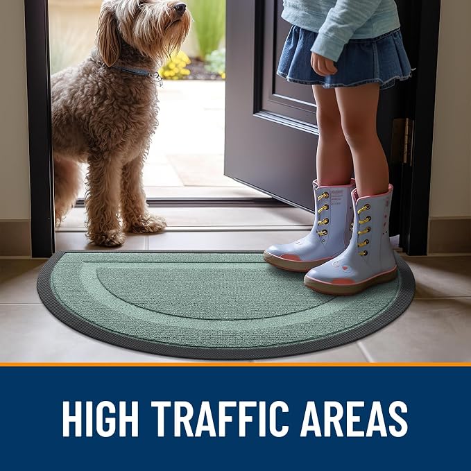 OLANLY Half Circle Front Door Mat Outside 33x21 All-Season Rubber Doormat | - Image 6