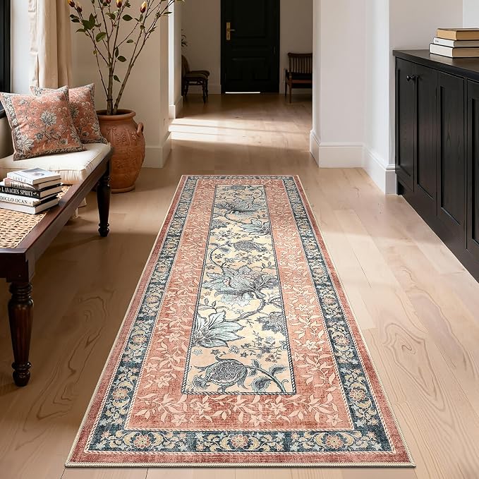 GarveeHome Terracotta Teal 2x3 Door Mat Indoor Rugs - Image 3