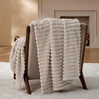 Bedsure Soft Twin Blanket for Bed Decor Gifts Beige 60"x80" | Birthday Gifts - Image 9