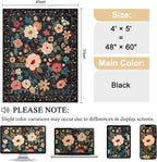 DUKINO 4x5 Area Rug for Entryway, Soft Floral Washable Rug Non Slip, - Image 2