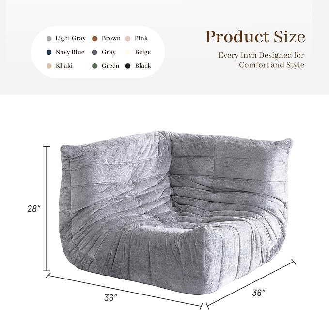 Bean Bag Chair, Memory Foam Bean Bag Chairs - Image 3