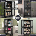 PAOFIN 61" Black Pantry Storage Cabinet, Kitchen Pantry Cabinet - Image 5