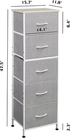 WLIVE Fabric Dresser, 5-Drawer Tall Dressers - Image 3