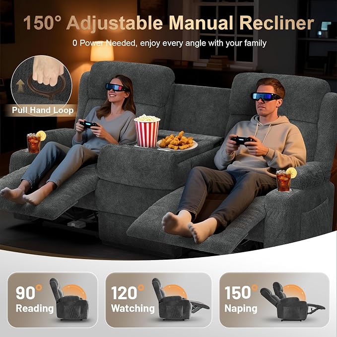 3-Seater Reclining Loveseat Sofa - Image 4