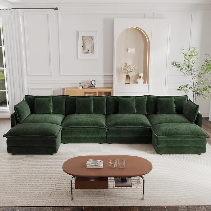 mikibama Modular Sectional Sofa, 146.5 Inch U Shaped Couch Set - Image 8
